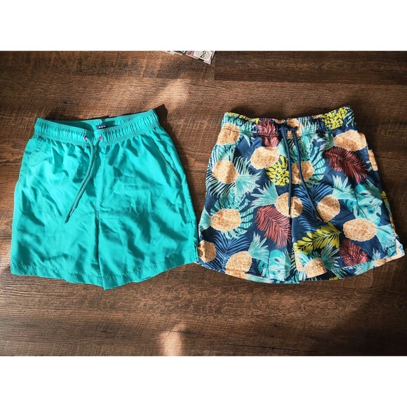 2 pair Mens S bright swim trunks - Picture 1 of 5
